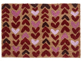 Doormat Natural Coir PVC Backing Anti-Slip 40 x 60 cm Embossed Heart Motif Print Modern Indoor Decoration Beliani