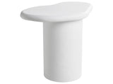 Side Table Off-White Magnesium Oxide Fibreglass Asymmetrical Top Indoor Outdoor Modern Beliani