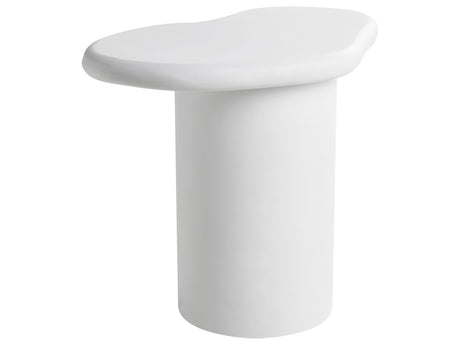 Side Table Off-White Magnesium Oxide Fibreglass Asymmetrical Top Indoor Outdoor Modern Beliani