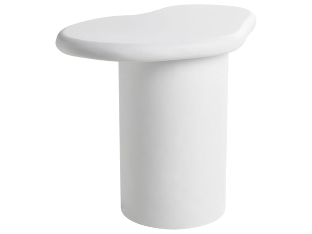 Side Table Off-White Magnesium Oxide Fibreglass Asymmetrical Top Indoor Outdoor Modern Beliani