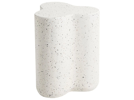 Side Table White with Terrazzo Effect Magnesium Oxide Fibreglass Irregular Shape Indoor Outdoor Modern UV Resistant Beliani