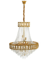 Chandelier Gold Metal Base with Crystal  70 cm Pendant Lamp Glamour Style Dining Room Living Room Beliani