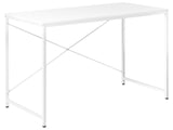 Desk White MDF Tabletop Powder Coated Iron Legs and Frame Home Office Modern Industrial Beliani