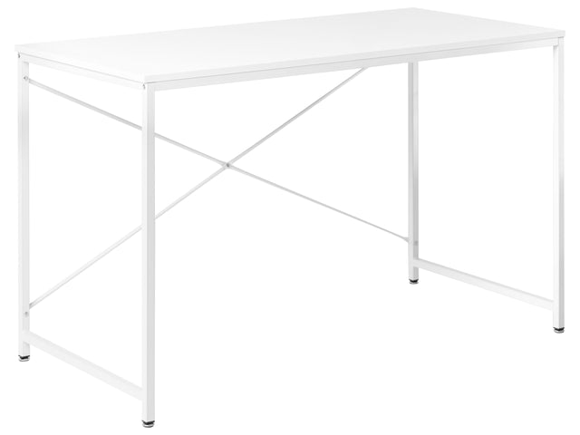 Desk White MDF Tabletop Powder Coated Iron Legs and Frame Home Office Modern Industrial Beliani
