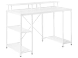 Desk White MDF Tabletop Powder Coated Iron Legs and Frame 3 Shelves Add Storage Space Modern Beliani