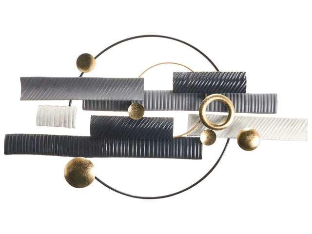 Glam Wall Decor Multicolour Iron Hanging Vertical &amp; Horizontal Metal Wall Accent Piece Industrial Colours Beliani