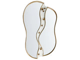 Wall Mirror Gold Iron Frame Hanging Metal Handmade Wall Accent Piece Glamour Colours Beliani