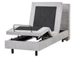 Electric Bed Light Grey EU Small Single 2ft6 Remote Control Adjustable Fabric Upholstery Beliani