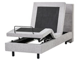 Electric Bed Light Grey EU Small Single 2ft6 Remote Control Adjustable Fabric Upholstery Beliani