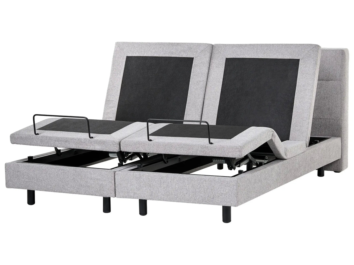 Electric Bed Light Grey EU Super King Size 6ft Remote Control Adjustable Fabric Upholstery Beliani