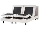 Electric Bed Light Beige EU Super King Size 6ft Remote Control Adjustable Fabric Upholstery Beliani