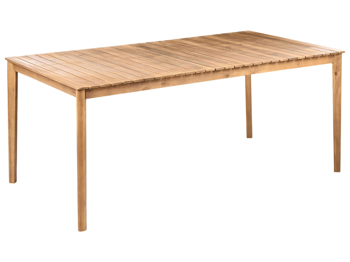 Garden Dining Table Light Brown Acacia Wood 180 x 100 cm for 6 Outdoor Rectangular Rustic Style Beliani