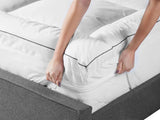Mattress Topper White Japara Cotton Satin Trimming EU Small Double Size 120 x 200 cm 4 cm Depth Beliani