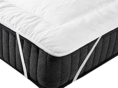 Mattress Topper White Microfibre EU Small Double Size 120 x 200 cm Machine Washable 4 cm Depth Beliani