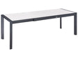 Extending Garden Dining Table Beige HPL Top Aluminium Frame 160/220 x 90 cm UV Water Rust Resistant Outdoor Patio Modern Style Beliani