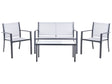 Garden Sofa Set Grey Steel Lounge Set 4 Seater Set with Table Industrial Modern Style Garden Patio Balcony Beliani