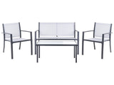 Garden Sofa Set Grey Steel Lounge Set 4 Seater Set with Table Industrial Modern Style Garden Patio Balcony Beliani