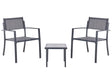 Bistro Set Dark Grey Steel 2 Seater Set with Coffee Table Industrial Modern Style Balcony Beliani