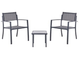 Bistro Set Dark Grey Steel 2 Seater Set with Coffee Table Industrial Modern Style Balcony Beliani