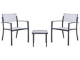 Bistro Set Grey Steel 2 Seater Set with Coffee Table Industrial Modern Style Balcony Beliani