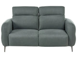 2 Seater Sofa Green Fabric with Adjustable Headrests Minimalistic Style Beliani