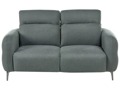 2 Seater Sofa Green Fabric with Adjustable Headrests Minimalistic Style Beliani