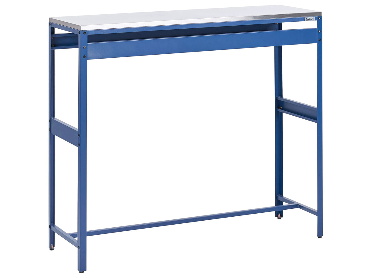 Outdoor Kitchen Cabinet Blue Stainless Steel 3 Door Unit with Top Garden Kitchen Dining Beliani