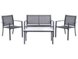 Garden Sofa Set Dark Grey Steel Lounge Set 4 Seater Set with Table Industrial Modern Style Garden Patio Balcony Beliani