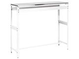 Outdoor Kitchen Cabinet White Stainless Steel 3 Door Unit with Top Garden Kitchen Dining Beliani