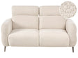 2 Seater Sofa Off-White Boucle with Adjustable Headrests Minimalistic Style Beliani