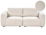 Modular 2 Seater Sofa Off-White Boucle Sectional Two Piece Sofa Modern Minimalistic Style Beliani