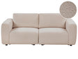 Modular 2 Seater Sofa Beige Boucle Sectional Two Piece Sofa Modern Minimalistic Style Beliani
