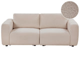 Modular 2 Seater Sofa Beige Boucle Sectional Two Piece Sofa Modern Minimalistic Style Beliani