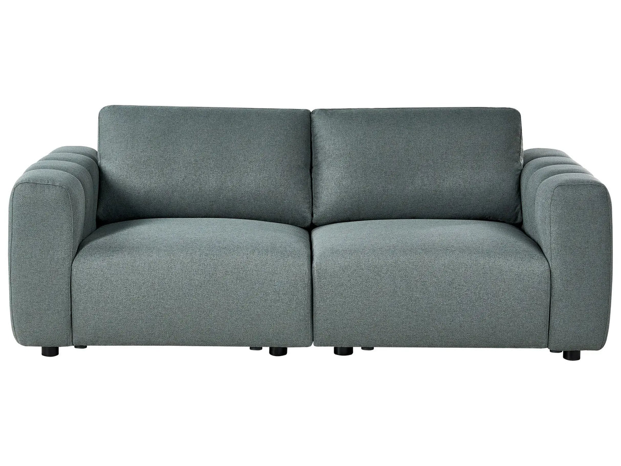 Modular 2 Seater Sofa Green Fabric Sectional Two Piece Sofa Modern Style Beliani