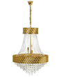 Chandelier Gold Metal Base with Crystal  70 cm Pendant Lamp Glamour Style Dining Room Living Room Beliani