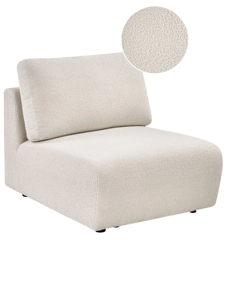 Chair Module Off White Boucle 1 Seat Modern Style Beliani