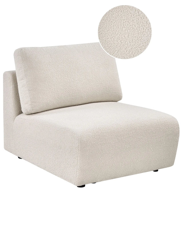Chair Module Off White Boucle 1 Seat Modern Style Beliani