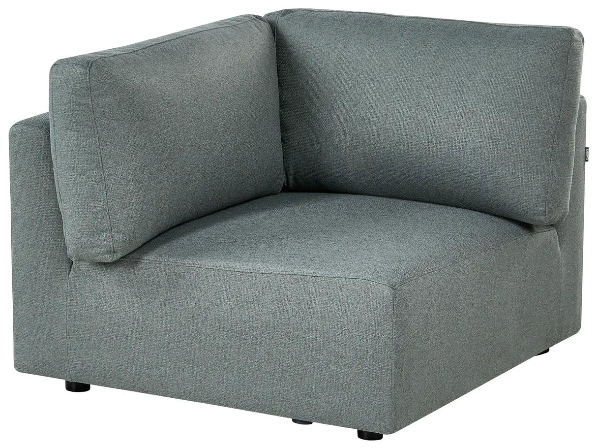 Right-Hand Corner 1-Seat Green Fabric Upholstered Modul Section Beliani