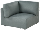Right-Hand Corner 1-Seat Green Fabric Upholstered Modul Section Beliani