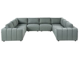 Modular U Shaped Sofa Green Fabric Upholstered Modern Style Beliani