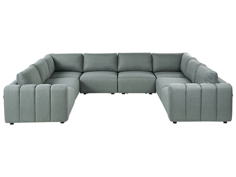 Modular U Shaped Sofa Green Fabric Upholstered Modern Style Beliani