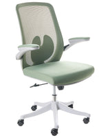 Office Chair Green Mesh Swivel Base Adjustable Height Lift-Up Armrests Home Office Modern Beliani