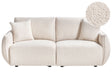 Modular 2 Seater Sofa Off-White Boucle Upholstery Two Piece Sectional Sofa Modern Minimalistic Style Living Room Beliani