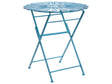 Outdoor Bistro Table Blue Metal Powder Coated Distressed Effect Beliani