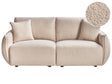 Modular 2 Seater Sofa Beige Boucle Upholstery Two Piece Sectional Sofa Modern Minimalistic Style Living Room Beliani