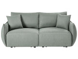 Modular 2 Seater Sofa Green Fabric Upholstery Two Piece Sectional Sofa Modern Minimalistic Style Living Room Beliani