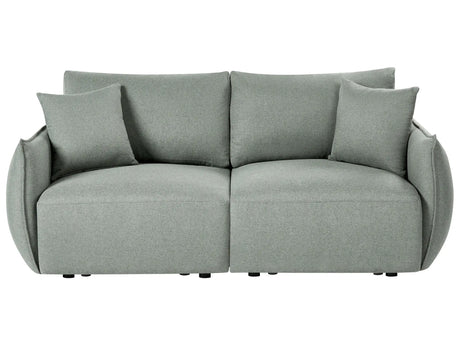 Modular 2 Seater Sofa Green Fabric Upholstery Two Piece Sectional Sofa Modern Minimalistic Style Living Room Beliani