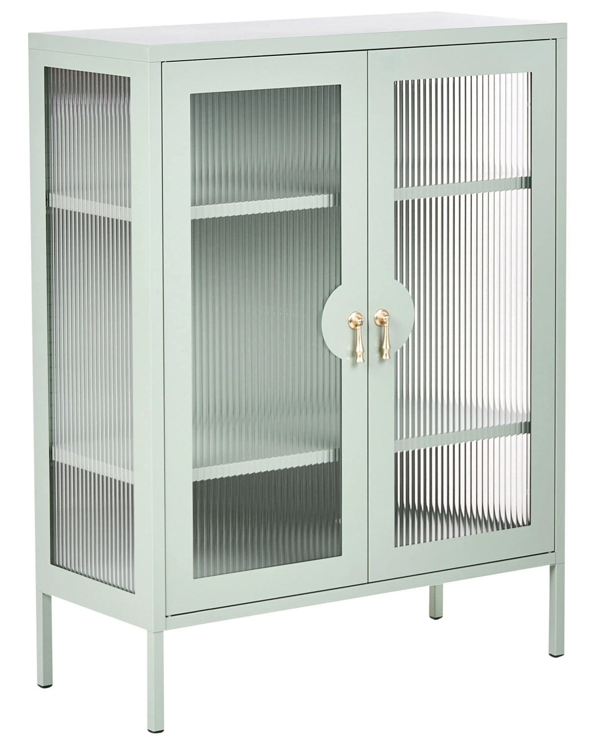 Storage Unit Mint Green Steel Metal Office Cabinet Shelves Leg Caps Industrial Design Living Room Home Office Furniture Beliani