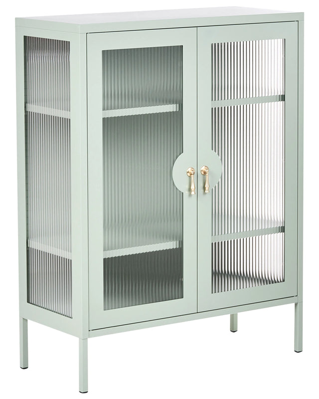 Storage Unit Mint Green Steel Metal Office Cabinet Shelves Leg Caps Industrial Design Living Room Home Office Furniture Beliani
