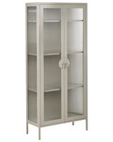 Display Cabinet Light Beige Steel Metal Office Storage Unit Shelves Leg Caps Industrial Design Living Room Home Office Furniture Beliani